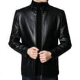 thumbnail image 3 of Abrigo de cuero para hombre, chaqueta para hombre, chaqueta de cuero casual para hombre de mediana edad, chaqueta para hombre, 3 of 5