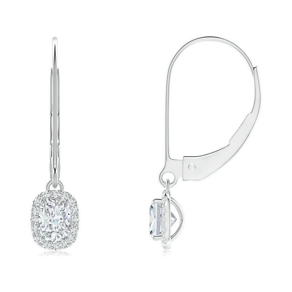 ANGARA Lab Grown Diamond Leverback Earrings for Women in 925 Sterling Silver (Size-4x3mm| Color-F-G| Clarity-VS) | April Birthstone, Anniversary, Jewelry Gift for Women | Lab-Grown Diamond Earrings