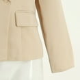 thumbnail image 6 of YDFCWXW Womens Casual Blazer Jacket Gold Button Long Sleeve Work 0ffice Blazer Lapel Open Front Jacket Khaki, XXL, 6 of 9