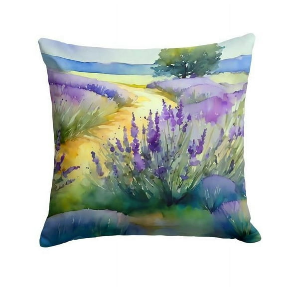 Lavender in Watercolor Throw Pillow 18 in x 18 in