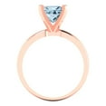 thumbnail image 4 of 1.5 ct Princess Cut Natural Aquamarine Solitaire 18K Rose Gold Womens Engagement Ring, 4 of 6