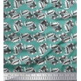 thumbnail image 1 of Soimoi Cotton Voile Fabric Leaves & Floral Block Printed Fabric 1 Yard 42 Inch Wide, 1 of 3