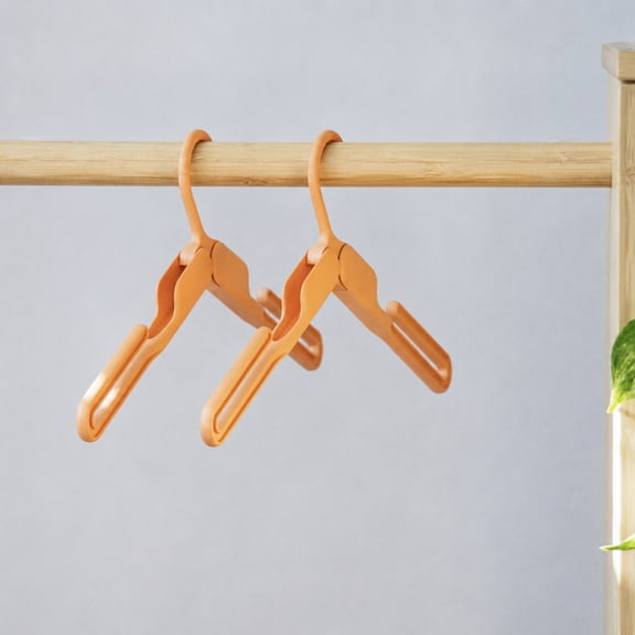 Kangaroo™ Fold Collapsible Travel Clothes Hangers, Tangerine, 2 Pack