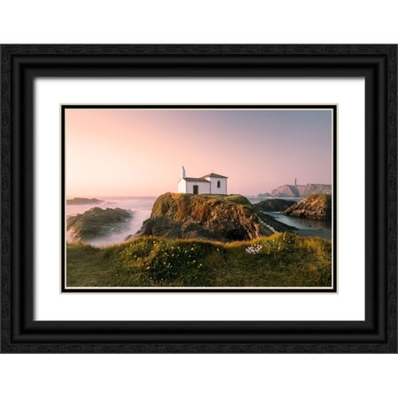 Nunez, Adrian 14x11 Black Ornate Wood Framed with Double Matting Museum Art Print Titled - Hermitage On The Top Of A Cliff,Galicia,Spain.