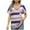 Pink, variant on Uaswgudfs Women's Casual Striped V-Neck Pocket T-Shirt - Summer Leisure Short Sleeve Blouse Top