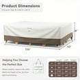 thumbnail image 7 of Unnifurnzi Patio Furniture Covers-Outdoor Furniture Covers Waterproof for 6 Pieces Patio Set 600D Heavy Duty Outdoor Sectional Cover for Furniture Couch Sofa Chair 126" L × 63" W × 28" H-Beige, 7 of 7