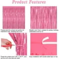 thumbnail image 3 of 4 Pack Pink Party Decorations, 3.28 FT x 7.05 FT Pink Backdrop, Metallic Tinsel Backdrop Fringe Curtains Backdrop Curtains, Photo Backdrop Party Supplies Birthday Party Decorations, 3 of 7