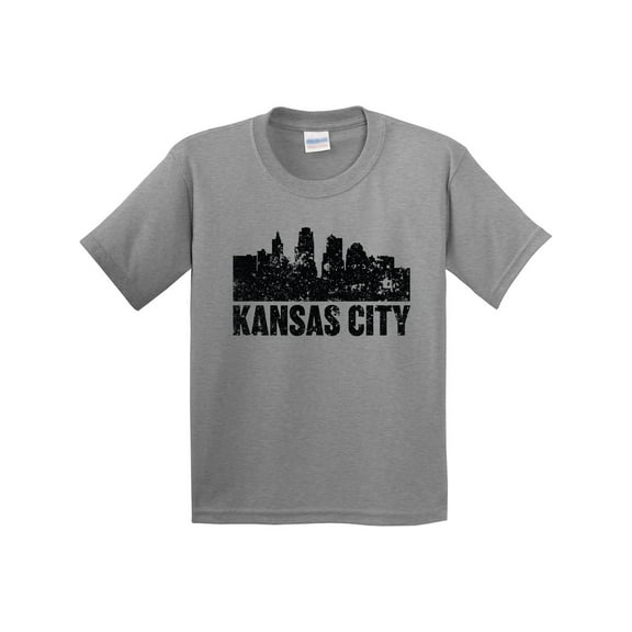 Inktastic Kansas City Skyline Grunge Youth T-Shirt
