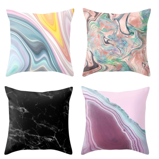 Fiudx Ofertas Del Día Funda De Almohada Decorada Con Funda De Cojín De Piel De Melocotón, Suave Y Hermosa, 4 Piezas