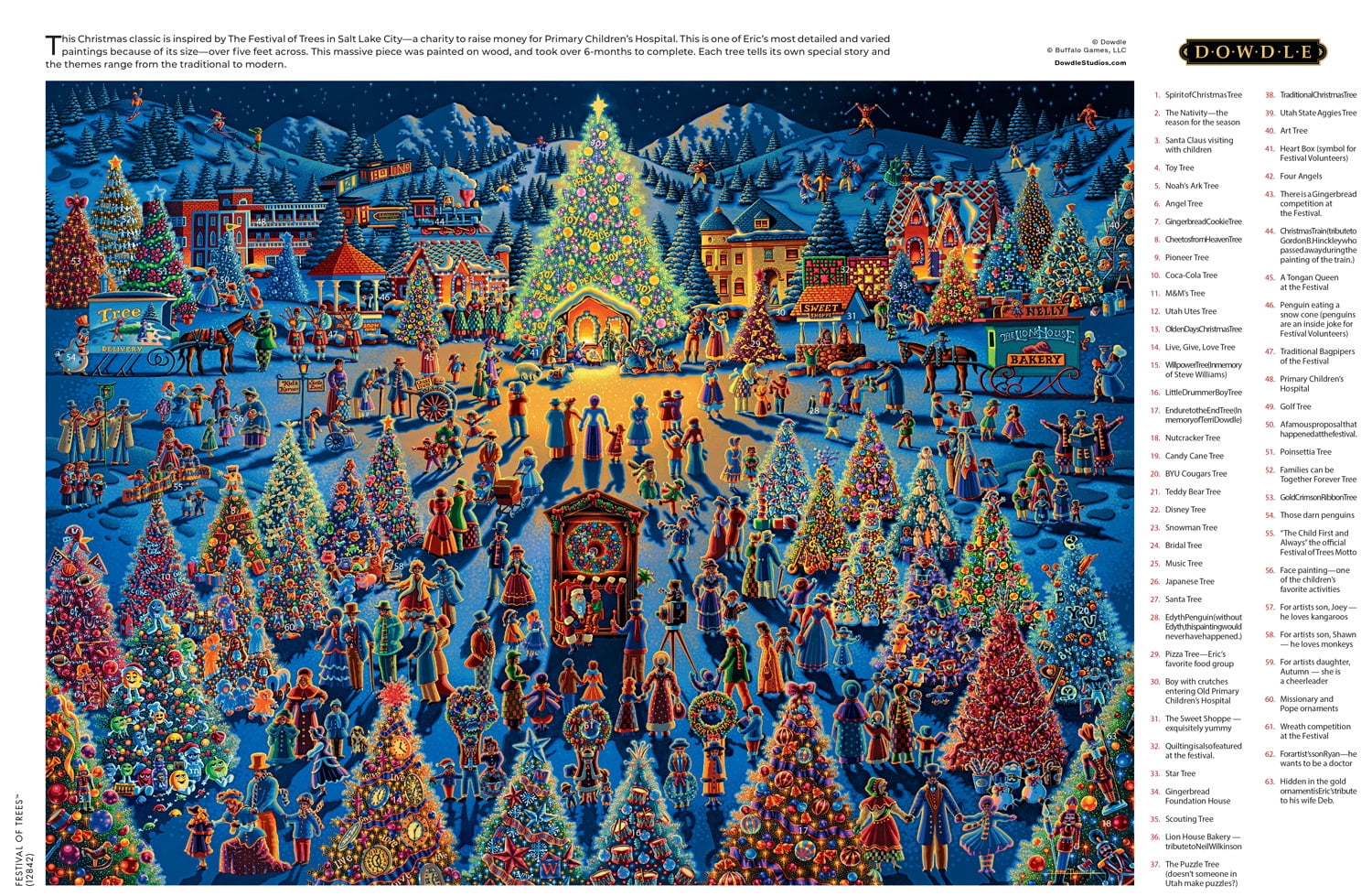 Buffalo Games Dowdle Festival of Trees Puzzle imbriqué de 1000 pièces pour adultes de 14 à 99 ans