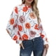 thumbnail image 2 of Camisa estampada floral para mujer, camisa de manga larga para mujer, camisa de manga acampanada para mujer, camisa de manga larga ultra sensible, 2 of 8