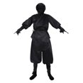 thumbnail image 4 of Ropa de cosplay de ninja unisex para Halloween, disfraz de fantasía samurái para adultos, uniforme con capucha negro con todo incluido, ropa para fiesta de carnaval, 4 of 5