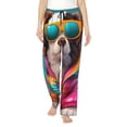 thumbnail image 2 of Lsque Colorful Sunglasses Dog Print Women's Pajama Pants, Lounge Pant - Comfortable Home Wear,Elastic Waistband, Stylish Design-Medium, 2 of 9