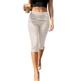 thumbnail image 2 of Mifsaly Fitted Capri Pants Women Striped High Waisted Capris Lightweight Soft Stretch Everyday Casual Cropped Pants Hot Pink,L, 2 of 7
