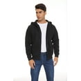 thumbnail image 3 of SPEEDRUN Men's Fleece Full Zip Hoodie Jacket, Men’s & Big Zip Hoodie Sweatshirt, Fleece Sherpa Lined Winter Heavyweight Jacket Black L, 3 of 10