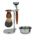 thumbnail image 3 of Kit de afeitado profesional para hombres, 4 piezas, maquinilla de afeitar manual tradicional, brocha de afeitar, cuenco de jabón y soporte para afeitado., 3 of 14