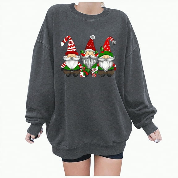 Towmus Christmas Sweaters for Women Funny Festive Womens Christmas Old Men Sweaters Loose Fit Cute Winter Long Sleeve Tops Casual Pullover Shirts
