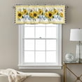 thumbnail image 3 of Yellow Sunflowers Floral Valance Curtain for Windows Pastoral Wildflowers Leaf Black Plaid Rod Pocket Curtain Valances Short Window Treatments for Kitchen Bathroom Laundry Basement 56 x 16 Inch, 3 of 9