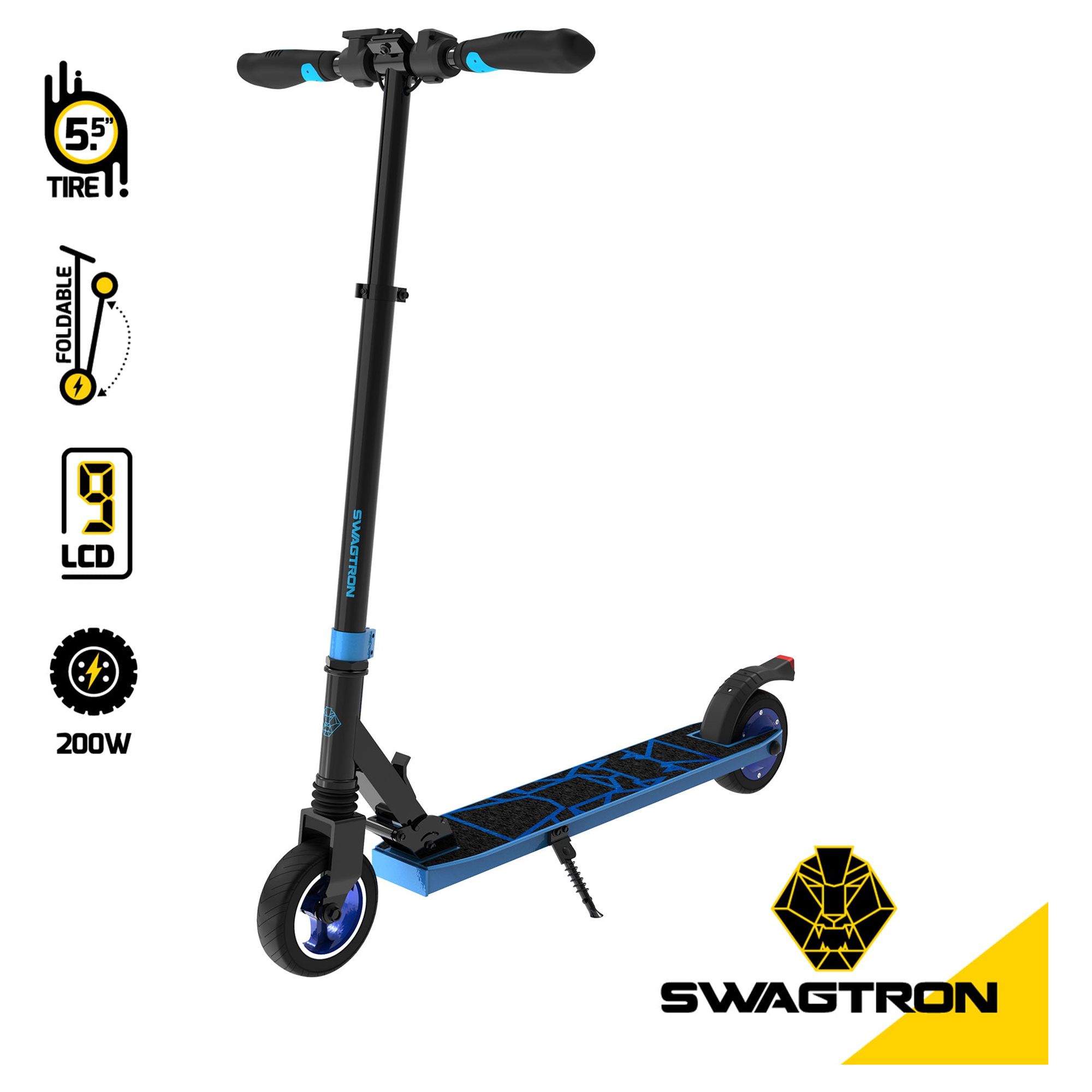 Swagtron Swagger 8 Folding Kids Electric Scooter Lightweight 250 W Quiet Motor Kick-to-Start Cruise Control 15 MPH UL 2272 Certified IPX4 - image 3 of 9