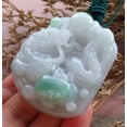 thumbnail image 5 of Certified Hand Carved Green 100% Natural Myanmar Burma A Jade jadeite Dragon Ruyi Pendant Necklace, 5 of 11