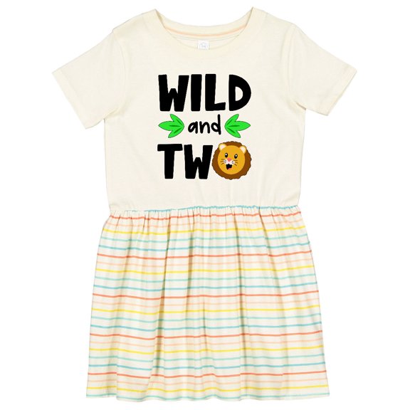 Inktastic Wild and Two Cute Lion Birthday Girls Toddler Dress