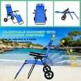 thumbnail image 6 of FICISOG Folding Beach Chair for Women, 2 in 1 Beach Chair Wagon Cart Combo with Heavy Wheels Outdoor, Foldable Chaise Lounge Camping Chair for Beach, Backyard, Pool or Camp, 6 of 10
