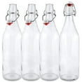 Estilo Swing Top Easy Cap Clear Glass Beer Bottles,16 oz, Set of 6