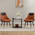 thumbnail image 5 of Modern Swivel Chairs, Faux Leather Upholstered, Comfortable for Kitchen & Dining, Brown, 5 of 6