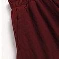 thumbnail image 6 of LWavelet Women Balloon Midi Skirt Elastic High Waist With Pockets Casual Summer A Line Skirt Wine M, 6 of 8