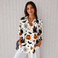 thumbnail image 4 of Nyfairy Plus Size Women's Halloween Print Long Sleeve Button Down Casual Shirt, 4 of 5