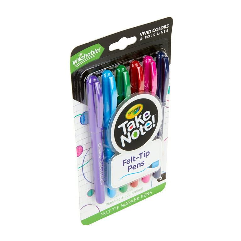 Crayola Take Note 6 Count Scented Washable Marker Pens, Assorted Colors 