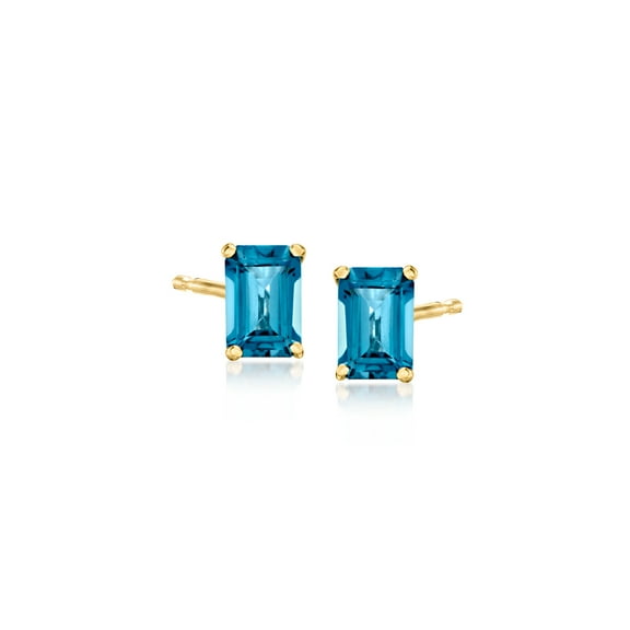 Pure Collection by Ross-Simons 1.20 ct. t.w. London Blue Topaz Stud Earrings in 14kt Yellow Gold, Women's, Adult