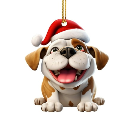 

CHXonu Christmas Cute Puppy Little Pendant Acrylic 2D Funny Puppy Ornament Christmas Pendant Christmas For Home Holiday Party Large Christmas Work Garland Form with Ties Beaded Garland with Ribbon for