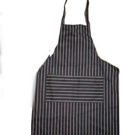 30 Inch Integral Apron Bathtub - Cool Chef Black and White Striped Bib Apron | Durable 100% Cotton, Adjustable Neck Strap, Two Pockets, For Men and Women, 30 Inch x 22 Inch