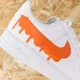 thumbnail image 5 of Air Force 1 Custom White Shoes Orange Drip Swoosh Tangerine Mens Womens Kids S, 5 of 6