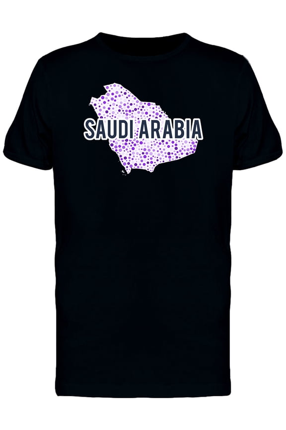 Saudi Arabia Dotted Map Ts Tee Men's -Image by Shutterstock