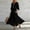 Black, variant on Ayolanni V-Neck Women's Fall Dress 3/4 Sleeve Solid A-Line Maxi Dress Flowy Wedding Guest Belted Elegant Long Dress with Pockets Black L