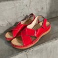 thumbnail image 6 of Miluxas Womens Sandals Dressy Summer Open Toe Shoes Flat Strappy Sandals Comfort Ladies Sandals Red 9.5(43), 6 of 7