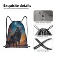 thumbnail image 4 of Fuzoiu Moonlit Night Sky Wolf Print Drawstring Backpack for Gym, Travel, Yoga,Sports Sackpack String Bag for Women Men-Small, 4 of 6