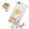 thumbnail image 5 of Funda para iPhone SE 2022/2020 con Brillo Líquido Flotante, Purpurina, Parachoques y Anillo Giratorio Soporte, 5 of 5