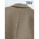 thumbnail image 5 of TRAF-chaqueta a cuadros de doble botonadura para mujer, abrigo Vintage de manga larga con bolsillos y solapa, prendas de vestir exteriores, prendas de vestir elegantes, 5 of 5