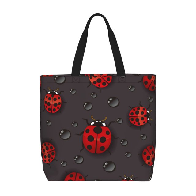 Easygdp Red Ladybugs Bolsa Tote para Mujer, Bolso de Hombro para Trabajo, Playa, Viajes, Compras y Supermercado