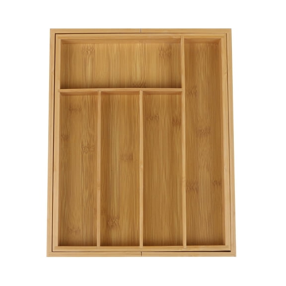 Bamboo Expandable Drawer Organizer - Perfect Size for Cutlery and Kitchen Utensils -Expandable from 11.25” to 18.5”