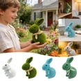thumbnail image 2 of 9.6-Inch Colorful Flocked Bunny Figurine with Bow Tie, 4 PCS Spring Easter Table Centerpiece Decor for Home, Party, or Office, Indoor Festive Bunny Decoration for Mantel and Tabletop, 2 of 9
