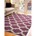 thumbnail image 1 of 5 x 8 ft. Geometric Hand Tufted Woolen Area Rug, Purple & White, 1 of 1