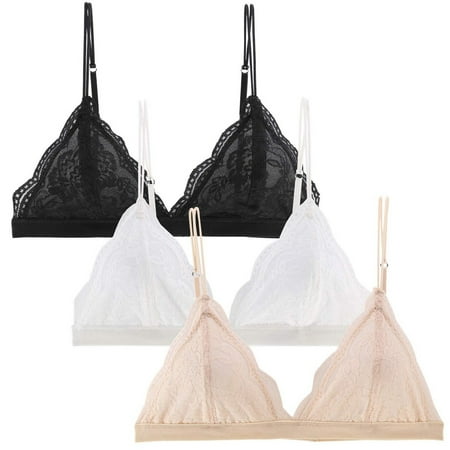 

Mrat Lingerie Tops Embroidered Lingerie Top Lace 3PC Ladies Personality Lace Wireless Bra Soft Cover Cup Comfortable S-L Lingerie Lace Cami Sleepwear