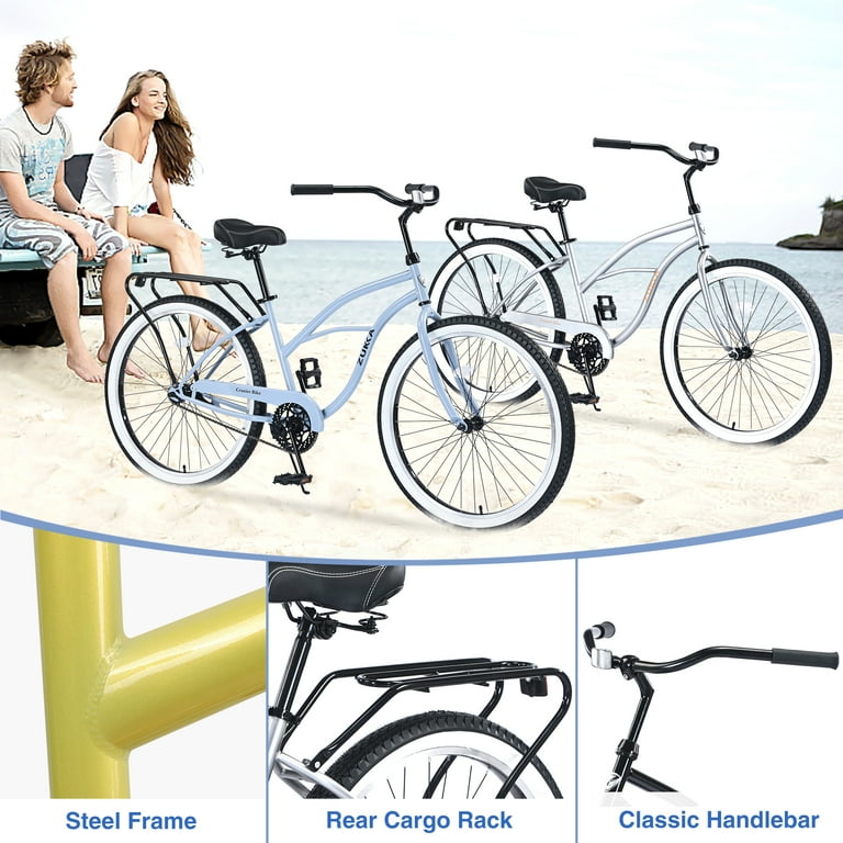Ambifirner 26 Inch Beach Cruiser Bike for Women, Speed Commute