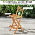 thumbnail image 2 of Gymax Outdoor Folding Bar Stools w/ Backrest Footrest Wooden Barstools Natural, 2 of 9