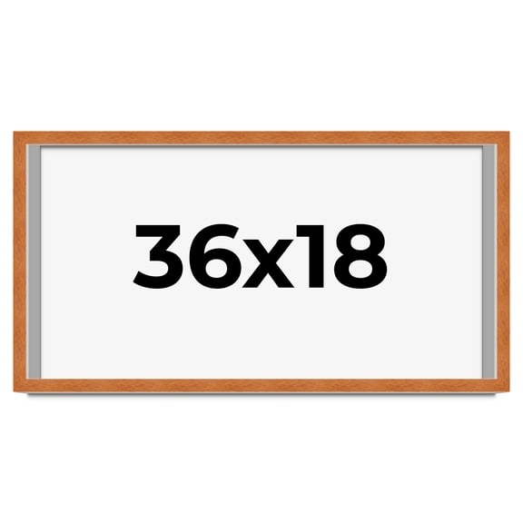 36x18 Shadow Box Frame Brown | 0.875 Inches Deep Real Wood Contemporary Shadowbox Display Frame |