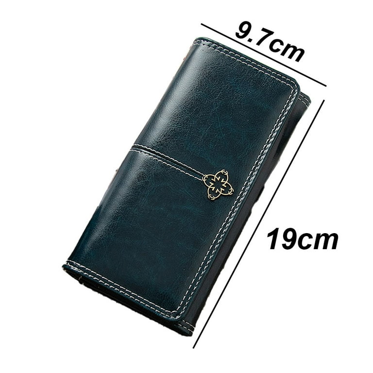 Leather Multi Card Organizer Wallet Credit Card Holder Thin Wallet with Zipper Pocket